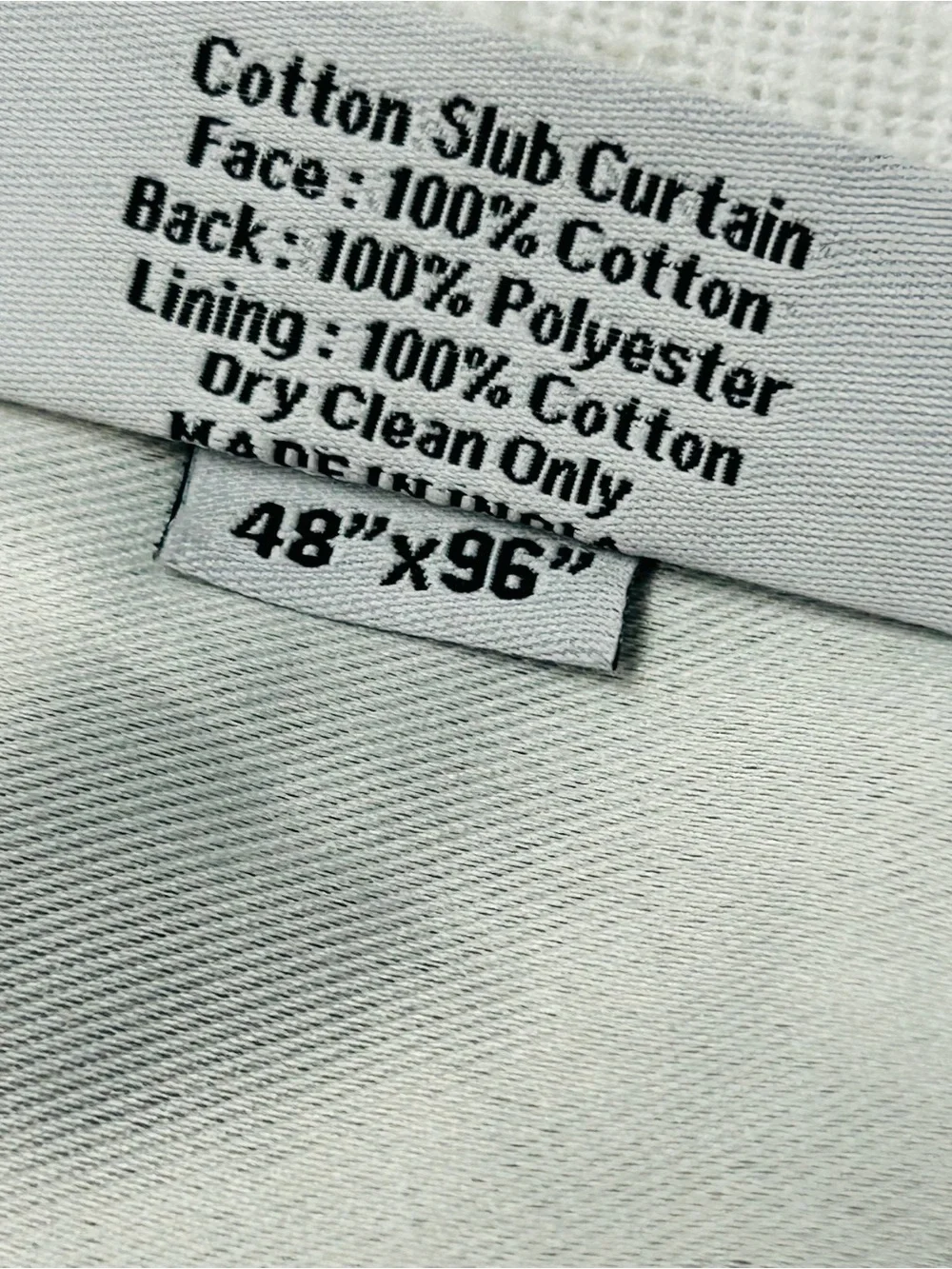 NWT QUINCE Set Of 2 48x96 Cotton Slub Room Darkening Curtains White 9317